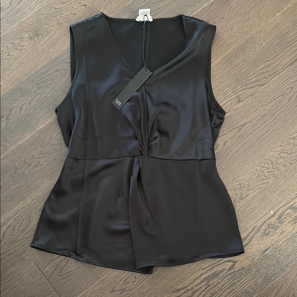 Nicole Miller Black Satin Tank Top
